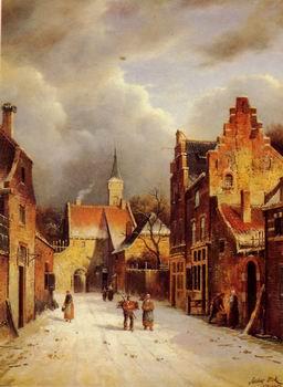 unknow artist European city landscape, street landsacpe, construction, frontstore, building and architecture.315 oil painting picture